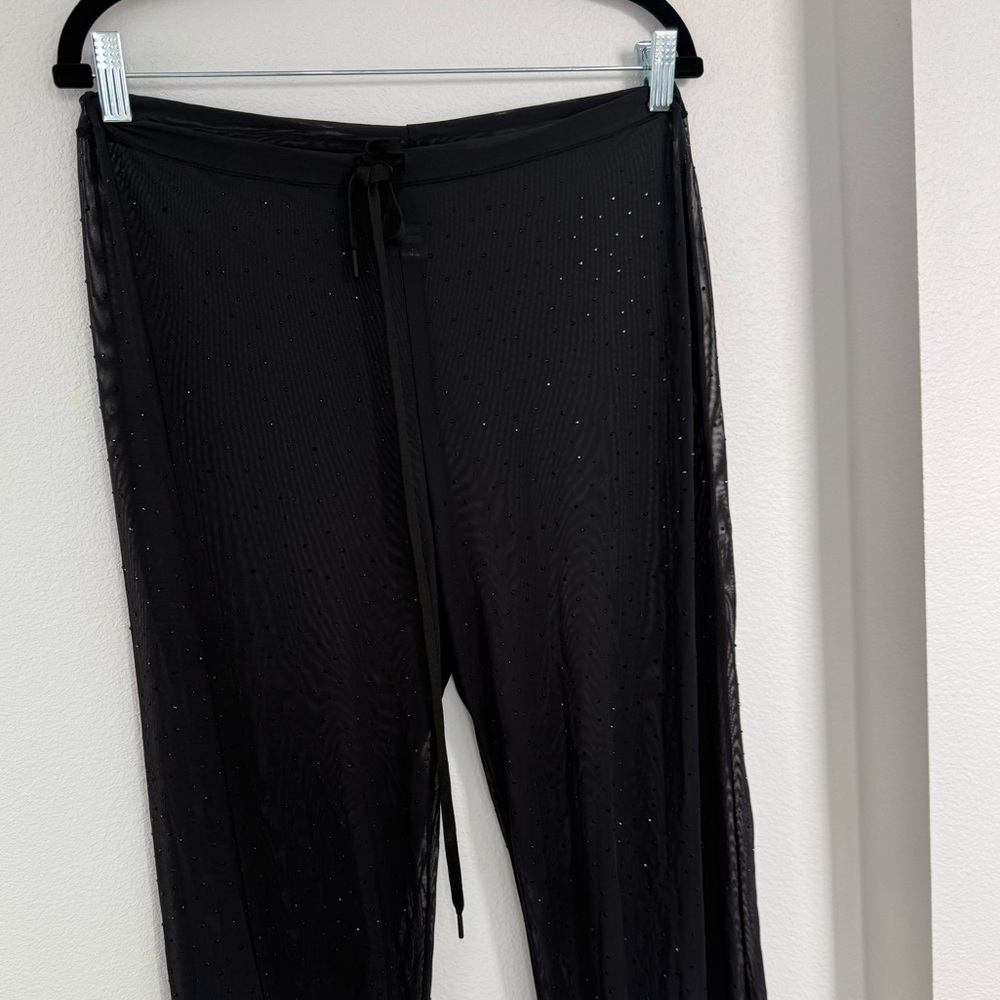 SKIMS Black Sheer Rhinestone Mesh Pants - Picture 4 of 6